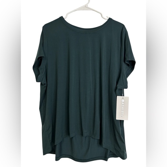 Athleta Dark Teal Green Short Sleeve  With Ease Tee NWT - Picture 1 of 4